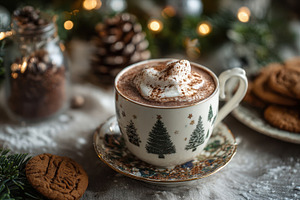 Festive holiday drink with cookies, a Photo by Beautiful things