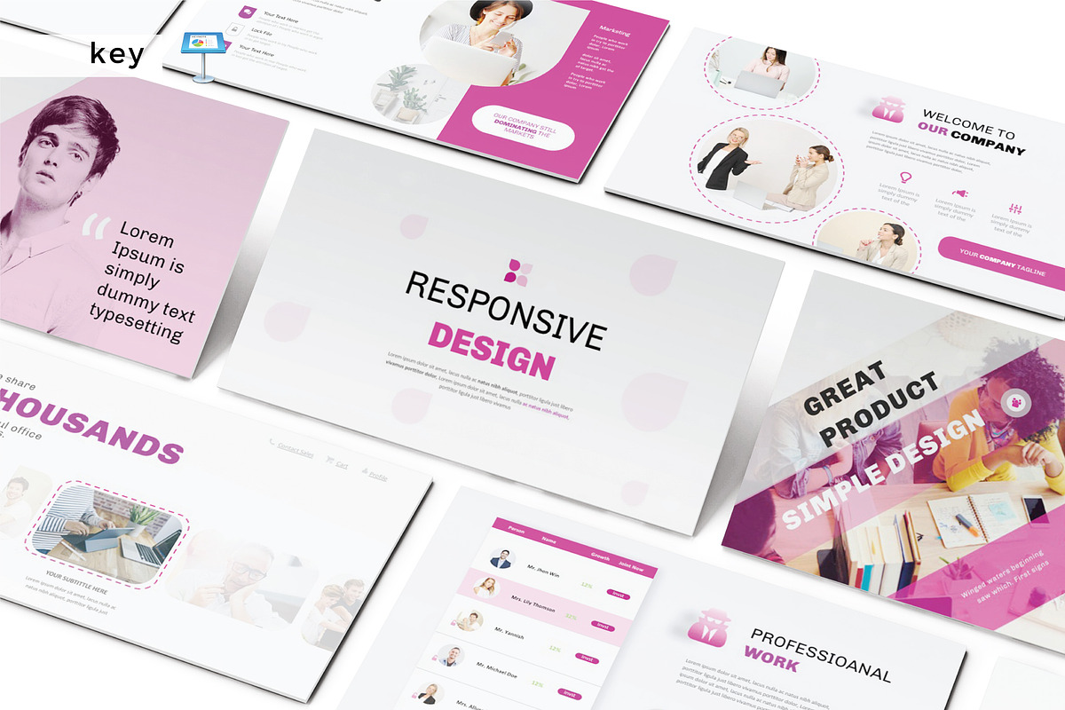 RESPONSIVE DESIGN - Keynote Template, a Presentation Template by Shafura (Photo 1 of 6)