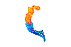 basketball player with ball, a Sport Illustration by 3D Tai