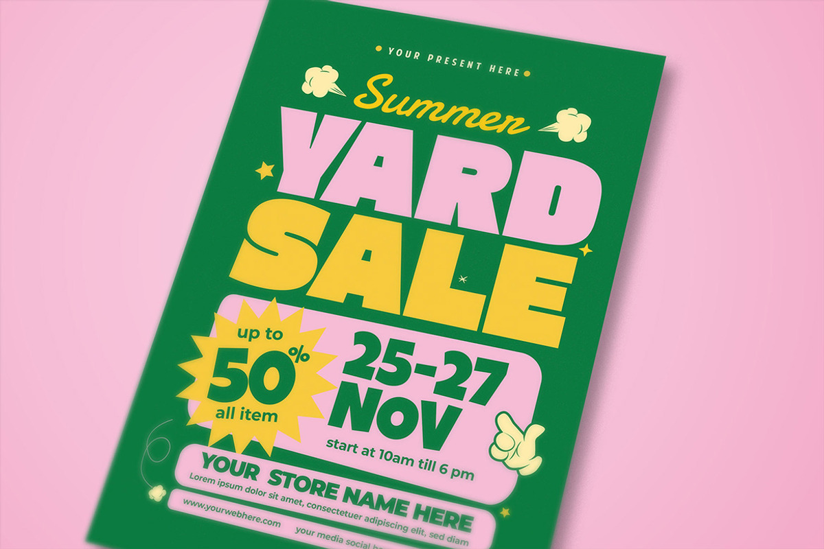 Summer Yard Sale Flyer, a Flyer Template by megarez (Photo 2 of 3)