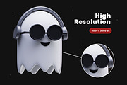 Cute Ghost 3D Icons, an Object 3D Model by Azam Creative (Thumbnail 3 of 5)