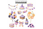 Cute Witch Clipart PNG – Watercolor, an Illustration by CharmClipart (Thumbnail 7 of 7)