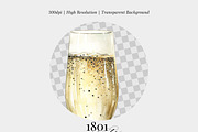 Champagne Watercolor Illustration, an Illustration by 1801Prints (Thumbnail 4 of 4)