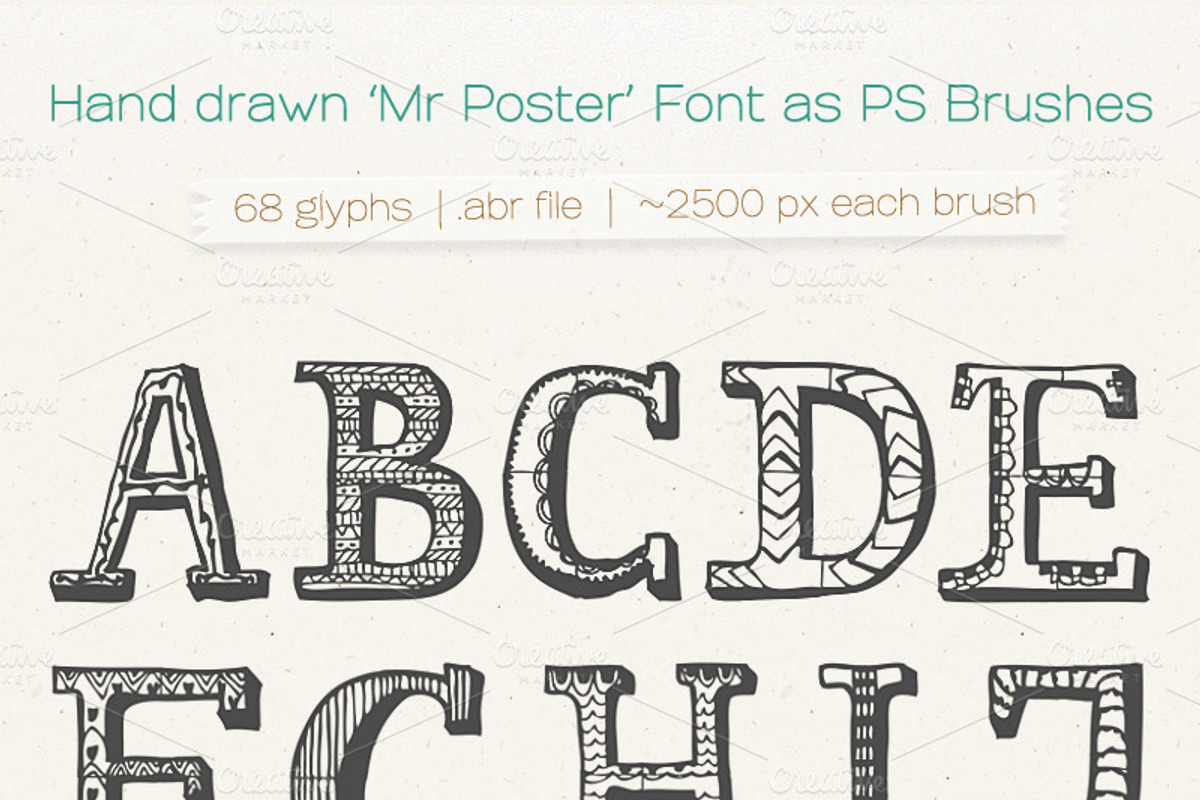 [$4 off] 'Mr Poster' Font + Brushes, a Serif Font by Frisk Shop (Photo 3 of 3)
