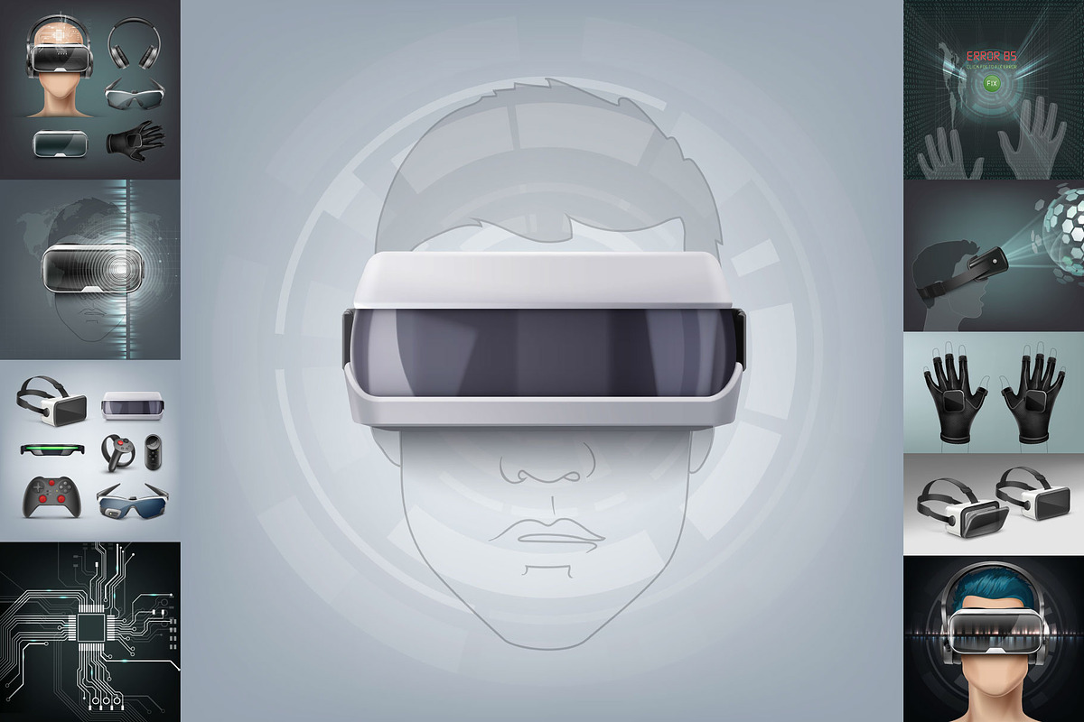 VR and AR Big Set, an Object Illustration by Zonda (Photo 1 of 33)
