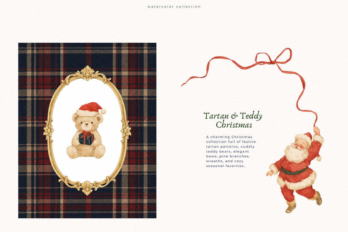 Tartan & Teddy Christmas, a Seasonal Illustration by PeDe Designs (Photo 2 of 7)