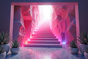 Neon Staircase Futuristic Cave Photo, a Background Graphic by Aura Canyon HQ (Thumbnail 6 of 7)