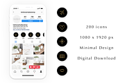 200 Instagram Story Highlight Icons, a Social Media Template by Blog&Glow (Thumbnail 4 of 4)