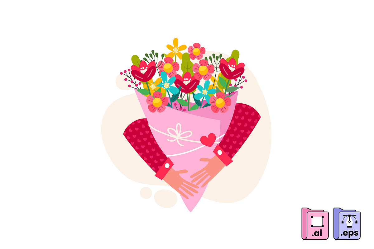 Romantic Bouquet Love Illustration, a Seasonal Illustration by MISS CHATZ (Photo 2 of 3)