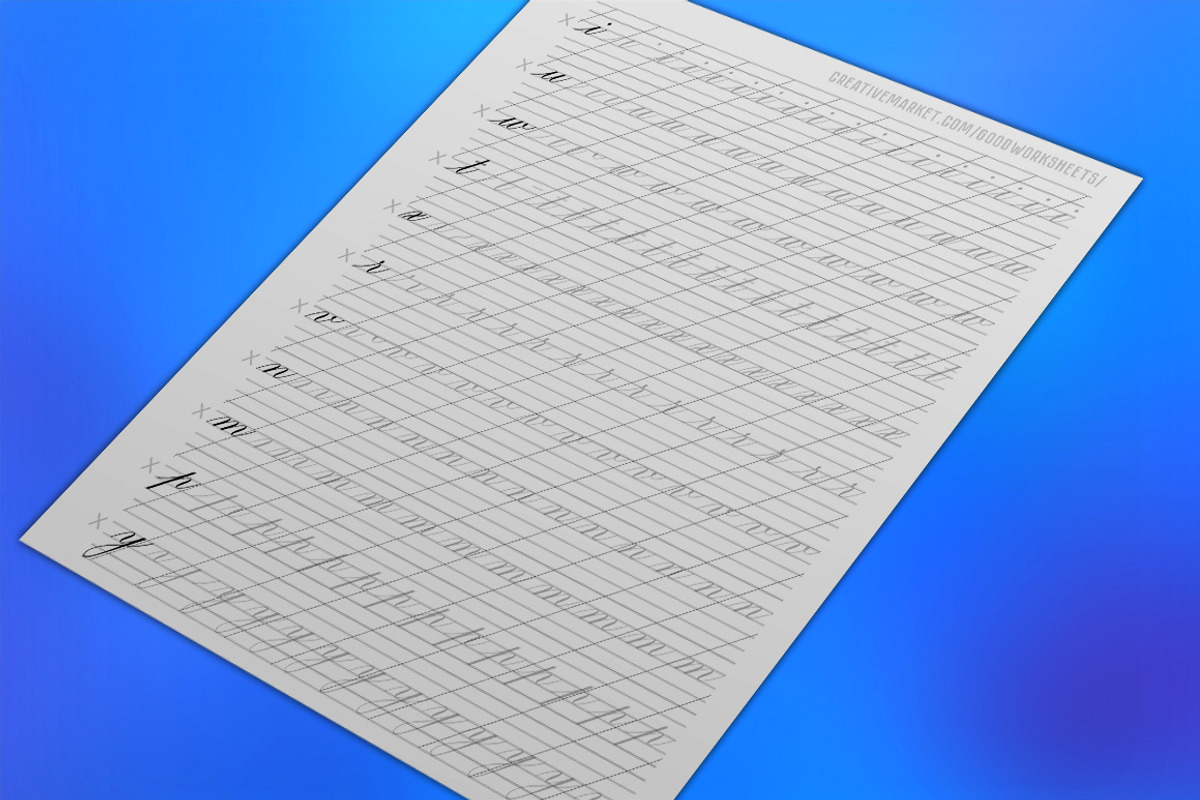 Lowercase letters of Copperplate, a Stationery Template by Good Worksheets (Photo 1 of 3)