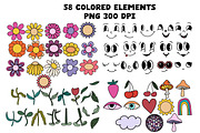 Retro Clipart Bundle Groovy Elements, a Graphic by Brush Lab (Thumbnail 9 of 14)