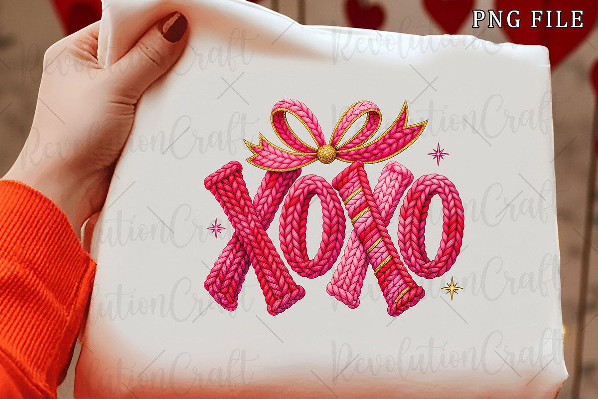 Faux Crochet Valentines XOXO Png, an Illustration by OK Design (Photo 3 of 6)