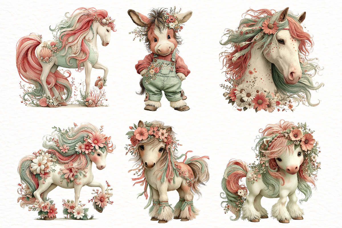 Whimsical summer Horse clipart, an Illustration by Designworld (Photo 5 of 5)