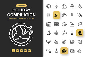 Holiday Compilation Icons, an Icon by Spacepixel Creative