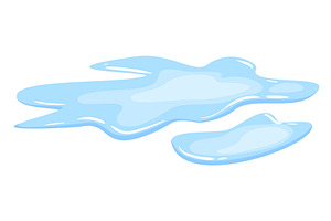 Water spill puddle. Blue, an Object Illustration by Things for designers