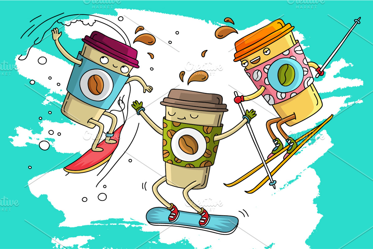 Funny Coffee Cups, a Sport Illustration by chekart (Photo 4 of 6)