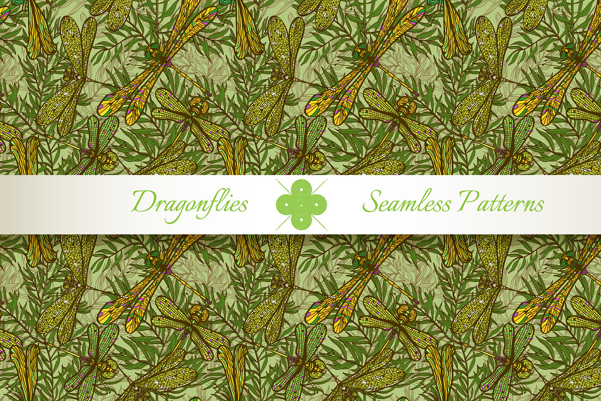Dragonflies seamless patterns, a Pattern Graphic by Patternalized (Photo 5 of 5)