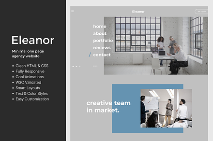 Eleanor - Minimal Agency website, a HTML Template by sturanovic.ms
