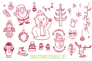 Christmas doodle set