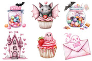 Charm Pink Halloween Clipart, an Illustration by Watercolor design (Thumbnail 3 of 5)