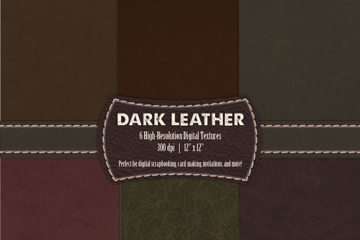 6 Dark Leather Digital Textures preview 2
