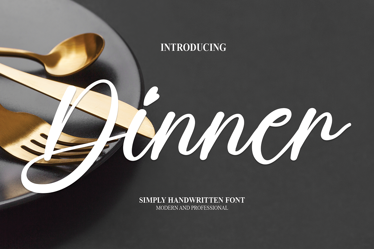Dinner | Script Font, a Script Font by Scratchones (Photo 1 of 8)