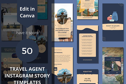 Travel Agent Story Canva Templates