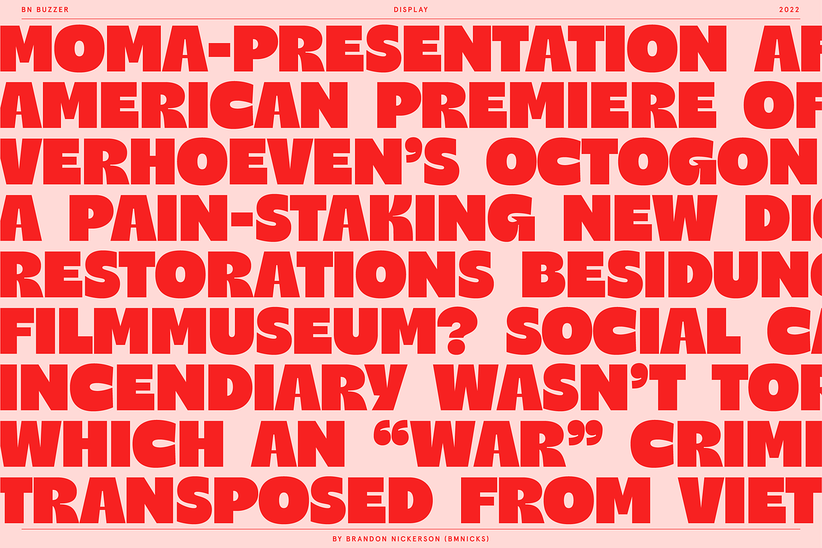BN Buzzer Sans Serif Display Font, a Sans Serif Font by Bnick (Photo 16 of 18)