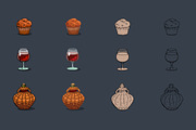 Cartoon Food Icons Game Set, a Food Illustration by Chuchilko shop (Thumbnail 12 of 13)