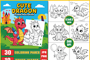 Cute Dragon Coloring Book for Kids, an Animal Illustration by Ink Gallery (Thumbnail 1 of 4)