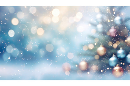 Blurry Christmas tree lights in the