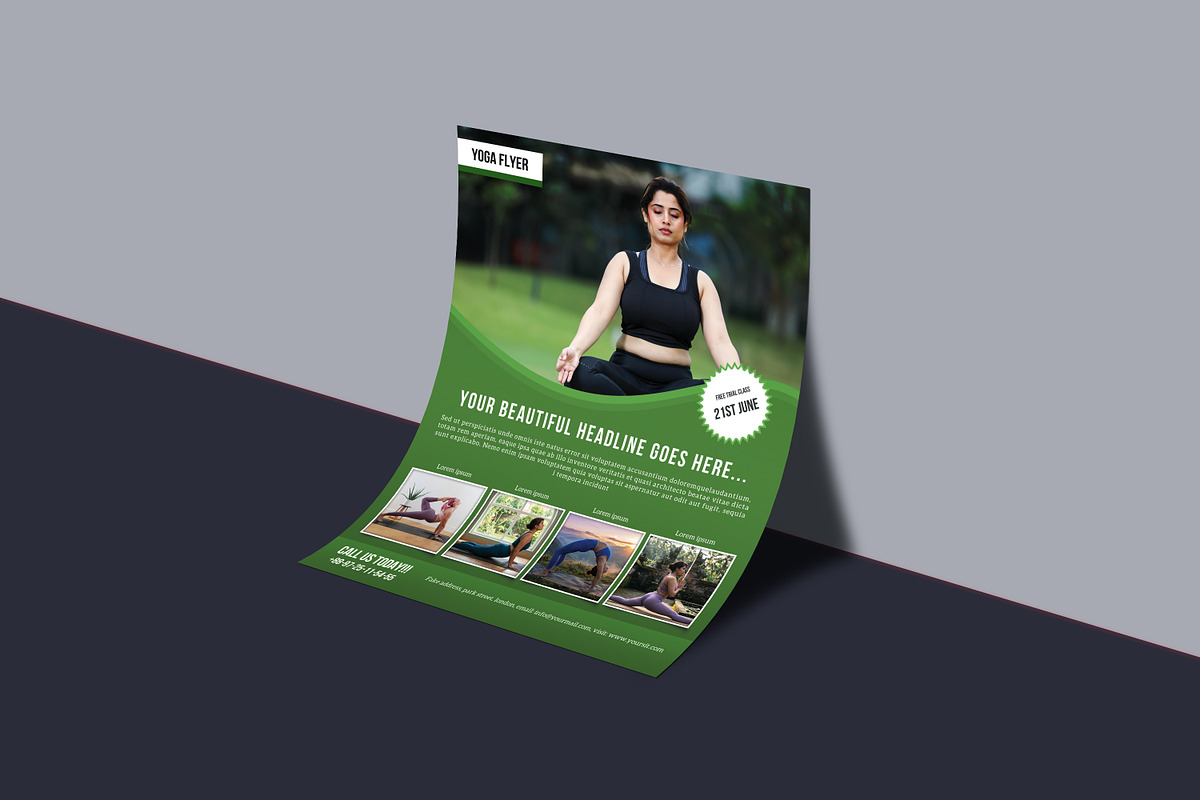 Yoga Flyer Template, a Flyer Template by retrographix (Photo 2 of 4)