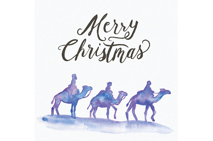 Christmas Vector Watercolor Wise Men