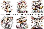 Whimsical Easter Rabbit Clipart, an Illustration by OK Design (Thumbnail 2 of 6)
