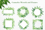 Cannabis watercolor set, an Illustration by svetodesign (Thumbnail 5 of 8)