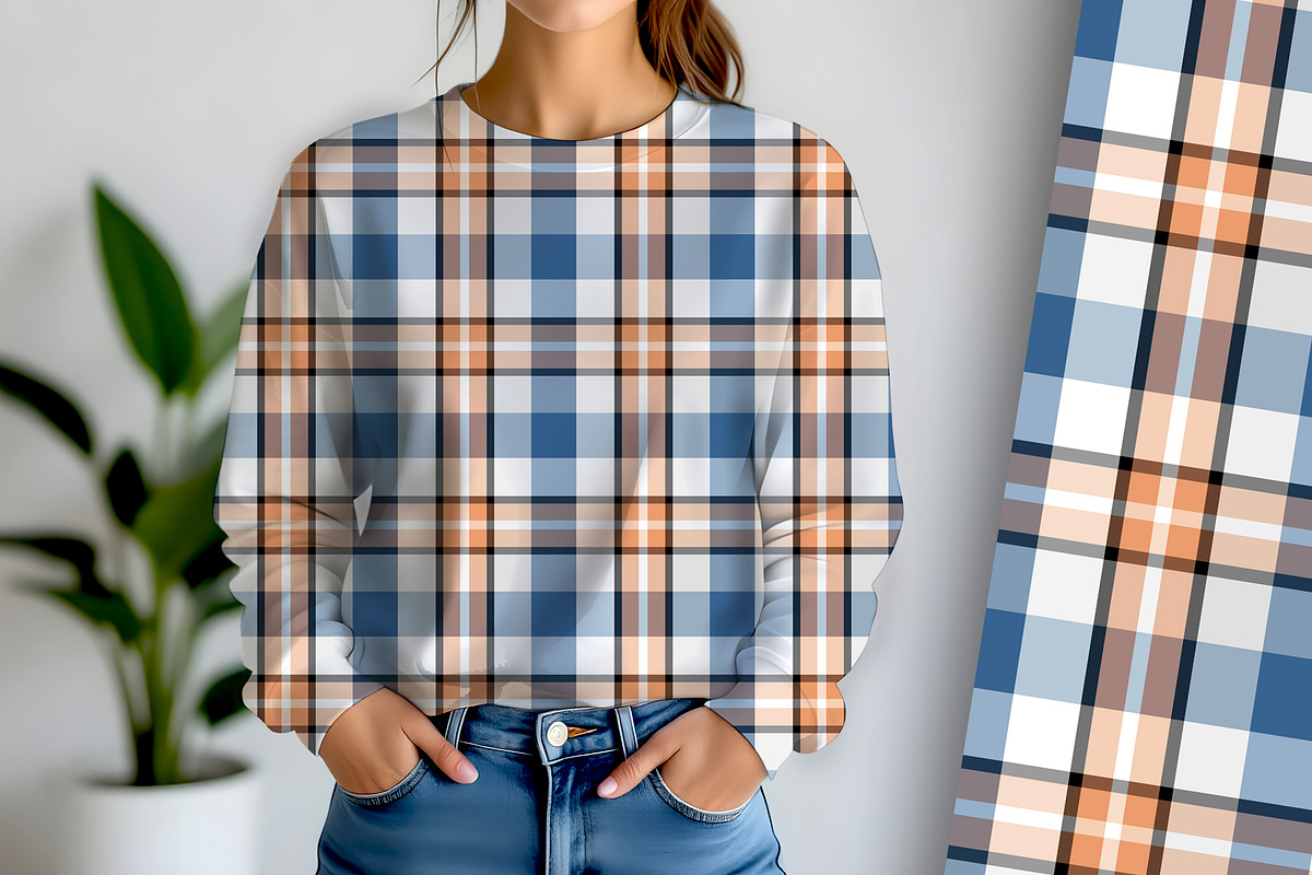 Peach Blue and Grey and Retro 60s Pl, a Pattern Graphic by Sharon Schwalbe (Photo 5 of 5)