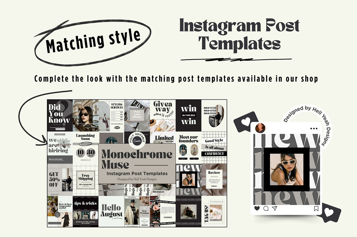 Monochrome Instagram Story Templates, a Social Media Template by Hell Yeah Designs (Photo 9 of 10)