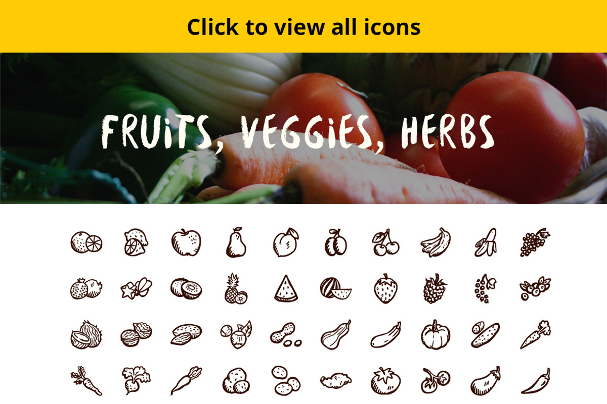 500 hand-drawn food icons, an Icon by Hand-Drawn Goods (Photo 2 of 2)