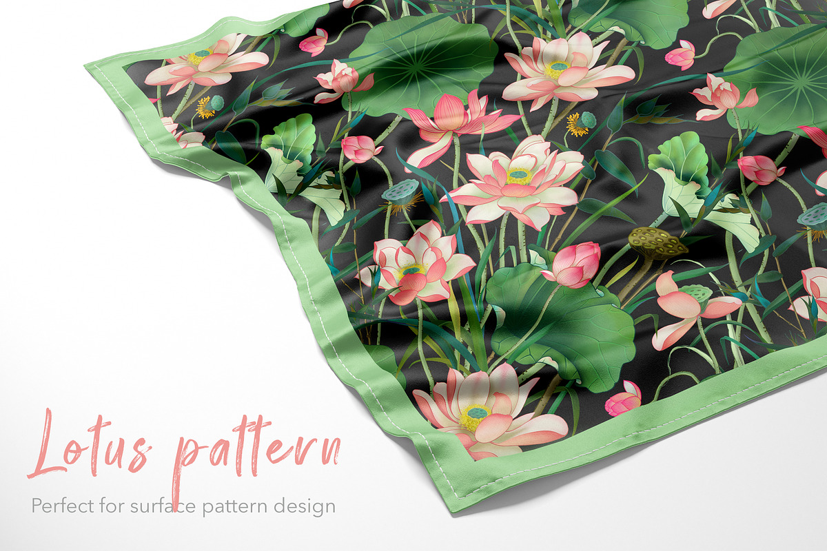 Lotus patterns and illustrations, a Pattern Graphic by Annet lovart (Photo 10 of 17)