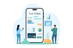 Tax payment service mobile app, a Finance Illustration by Flashvector