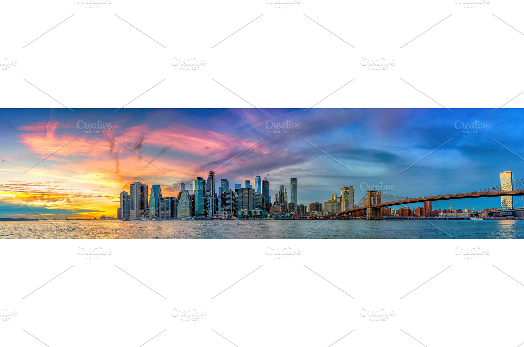 View on Manhattan at sunset, an Architecture Photo by sborisov