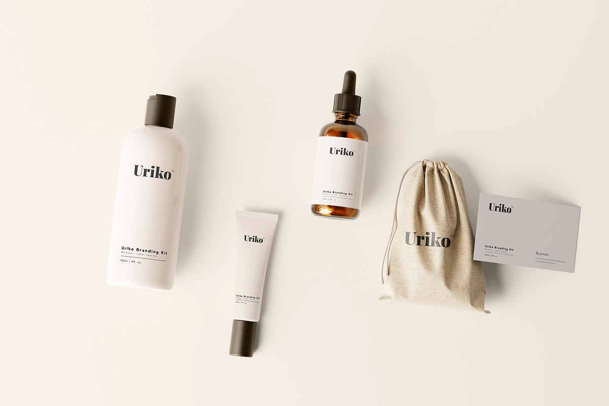 Uriko - Cosmetic Branding Kit, a Packaging Mockup by pmvch (Photo 2 of 26)