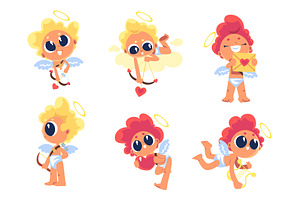 Cartoon cupid characters. Cupids, an Illustration by Stock-Smart-Start