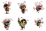 Whimsical Spring Bee Clipart PNG, an Illustration by CreationArt (Thumbnail 7 of 7)