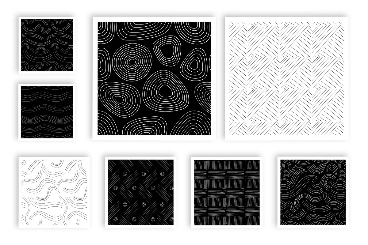 Hand Drawn Patterns / Set of 8, a Pattern Graphic by UgurSarac (Photo 2 of 6)
