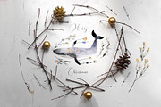 Vague Christmas Watercolor & Ink Set, an Animal Illustration by Bibela (Thumbnail 9 of 14)