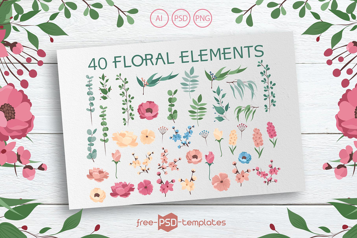 Wedding Floral Bundle, an Object Graphic by Free-PSD-Templates (Photo 4 of 4)