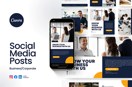 Canva Instagram Business Templates, a Social Media Template by Studio B | Canva Template