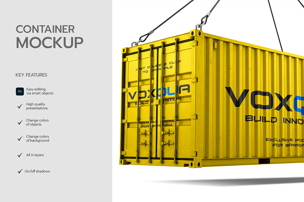 Shipping Container Mockup Template, a Cups & Container Mockup by graphypix (Photo 2 of 4)
