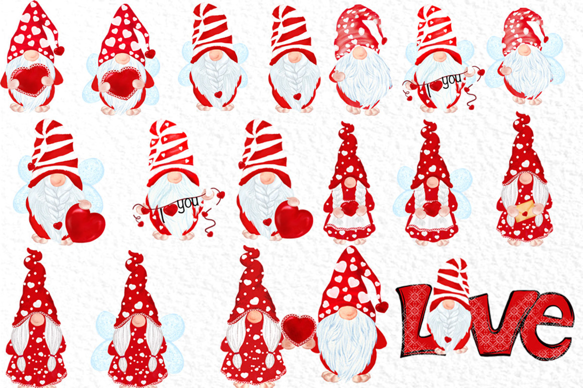 Valentine Gnomes clipart Love, an Illustration by vivastarkids (Photo 2 of 7)